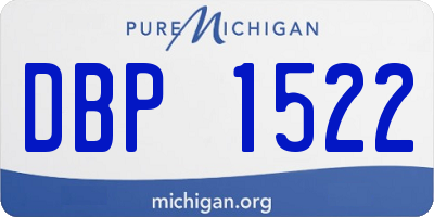 MI license plate DBP1522