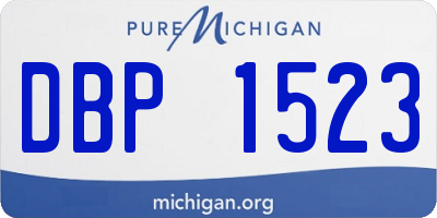 MI license plate DBP1523