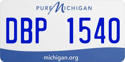 MI license plate DBP1540