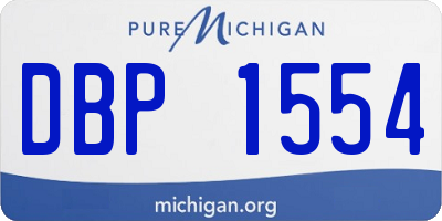 MI license plate DBP1554