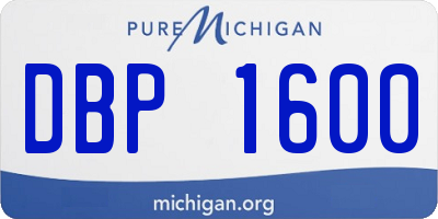 MI license plate DBP1600