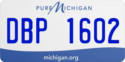 MI license plate DBP1602