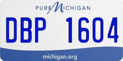 MI license plate DBP1604