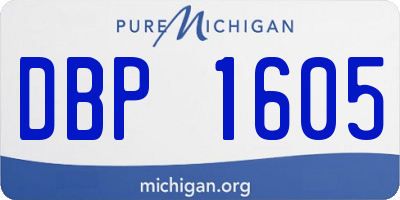 MI license plate DBP1605
