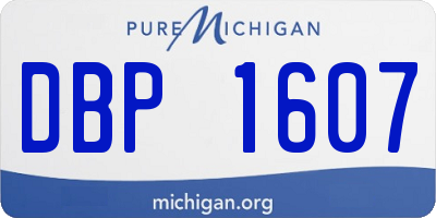MI license plate DBP1607