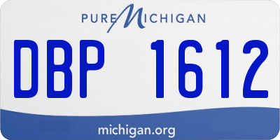 MI license plate DBP1612