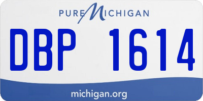 MI license plate DBP1614
