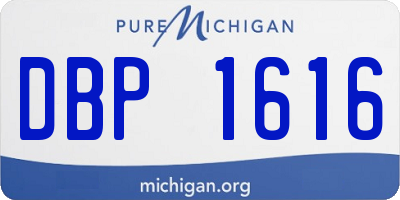 MI license plate DBP1616