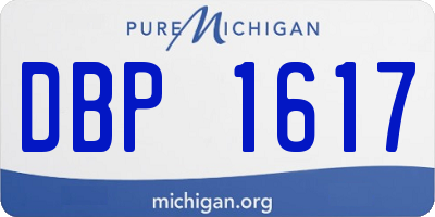 MI license plate DBP1617