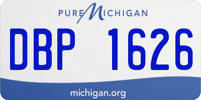 MI license plate DBP1626