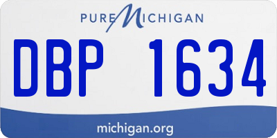 MI license plate DBP1634