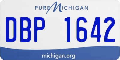 MI license plate DBP1642