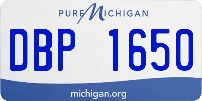 MI license plate DBP1650