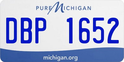 MI license plate DBP1652