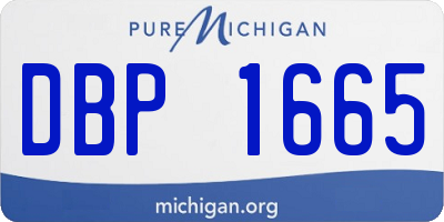 MI license plate DBP1665