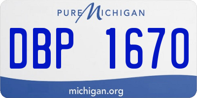 MI license plate DBP1670