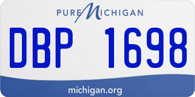 MI license plate DBP1698