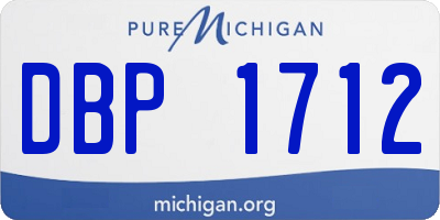 MI license plate DBP1712