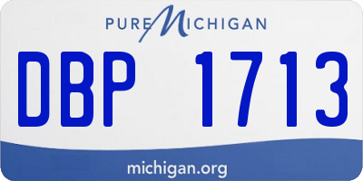 MI license plate DBP1713