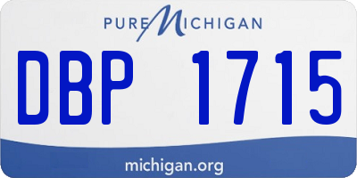 MI license plate DBP1715