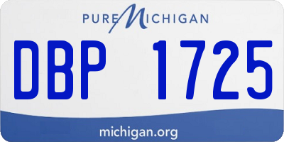 MI license plate DBP1725