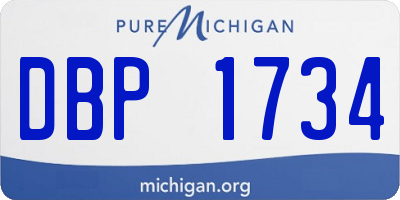 MI license plate DBP1734