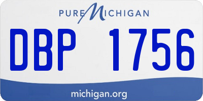 MI license plate DBP1756