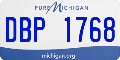 MI license plate DBP1768