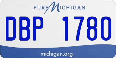 MI license plate DBP1780
