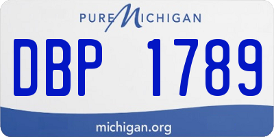 MI license plate DBP1789
