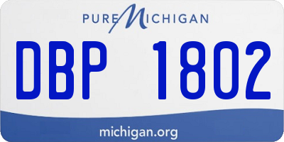 MI license plate DBP1802