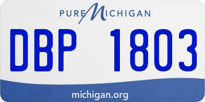 MI license plate DBP1803