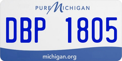 MI license plate DBP1805