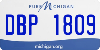 MI license plate DBP1809
