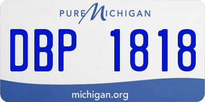 MI license plate DBP1818