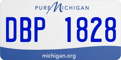 MI license plate DBP1828