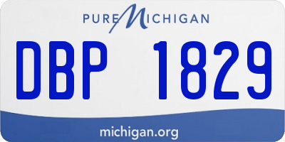 MI license plate DBP1829