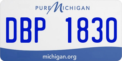 MI license plate DBP1830