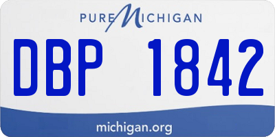 MI license plate DBP1842