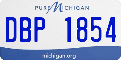 MI license plate DBP1854