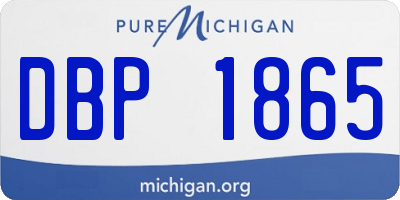 MI license plate DBP1865