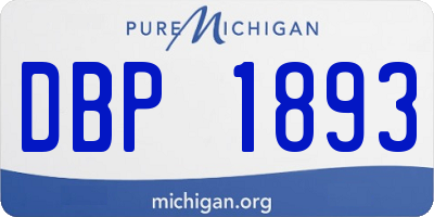 MI license plate DBP1893