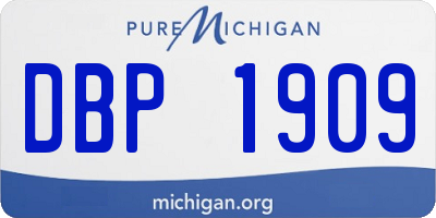 MI license plate DBP1909