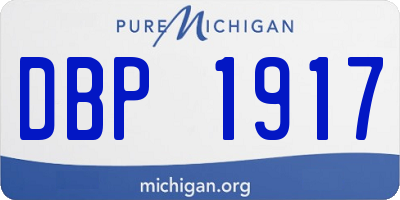 MI license plate DBP1917