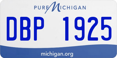 MI license plate DBP1925