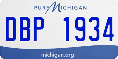 MI license plate DBP1934