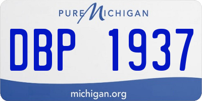 MI license plate DBP1937