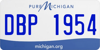 MI license plate DBP1954