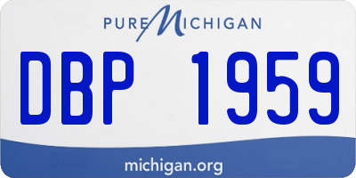 MI license plate DBP1959