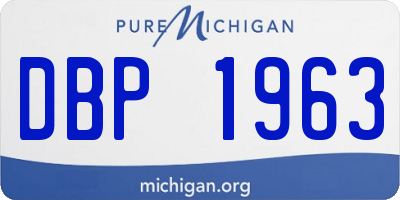 MI license plate DBP1963